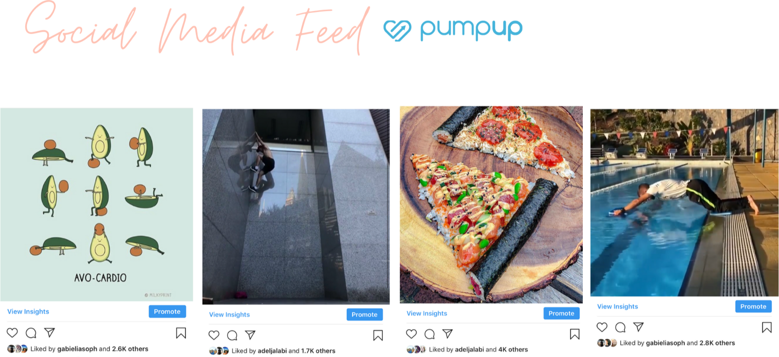 Mobile fitness community feed creative and social engagement snapshot